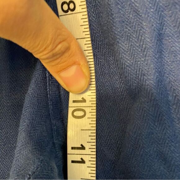 J Crew blue 100% Linen Garden Pants Crop trouser slacks mid hi rise coastal 8 - Picture 5 of 11